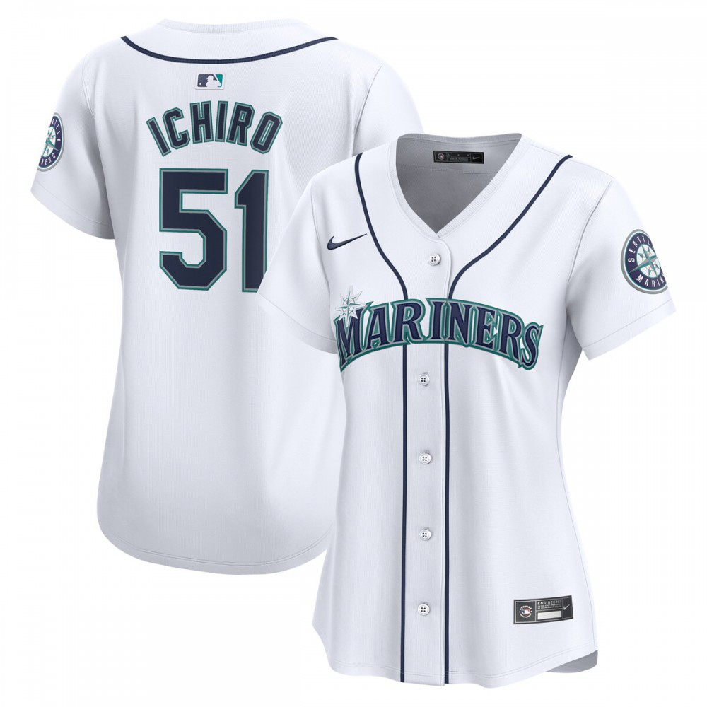 Ichiro Suzuki Seattle Mariners Women's Home Limited Player Jersey - White-Pro Kit Vault | Brand New 26/27 Sports Jerseys